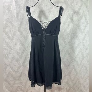 Marciano 100% silk black chiffon mini dress size S